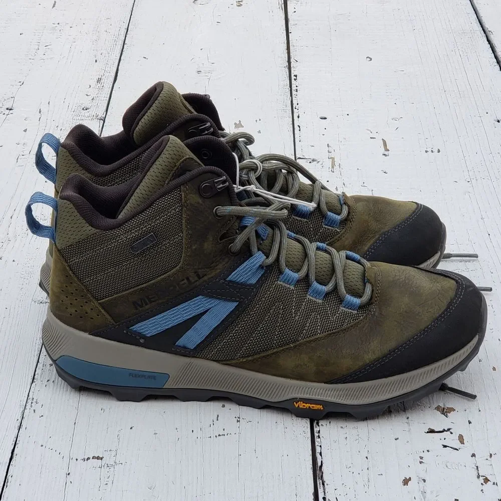 Merrell J99622 Zion Mid Waterproof Hiking Shoes Lace Up Olive Women Sz 7 / 37.5 - Picture 9 of 14
